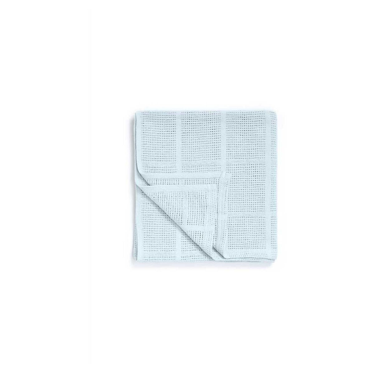Mothercare  Crib, Moses Basket and Pram Cellular Cotton Blanket- Blue
