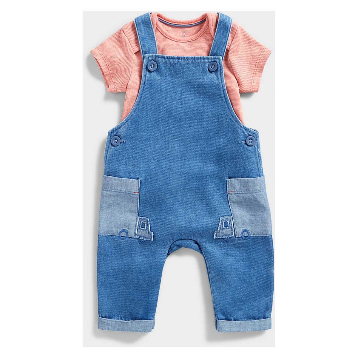 Mothercare Denim Dungarees and Bodysuit Set