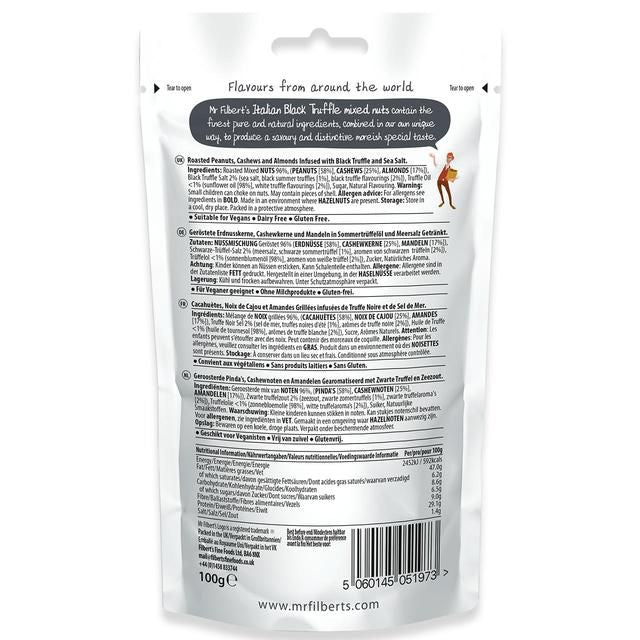 Mr Filbert's Italian Black Truffle &amp;amp; Sea Salt Mixed Nuts   100g
