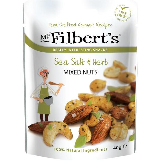 Mr Filberts Sea Salt &amp;amp; Herb Mixed Nuts Almonds Peanuts &amp;amp; Cashews   40g