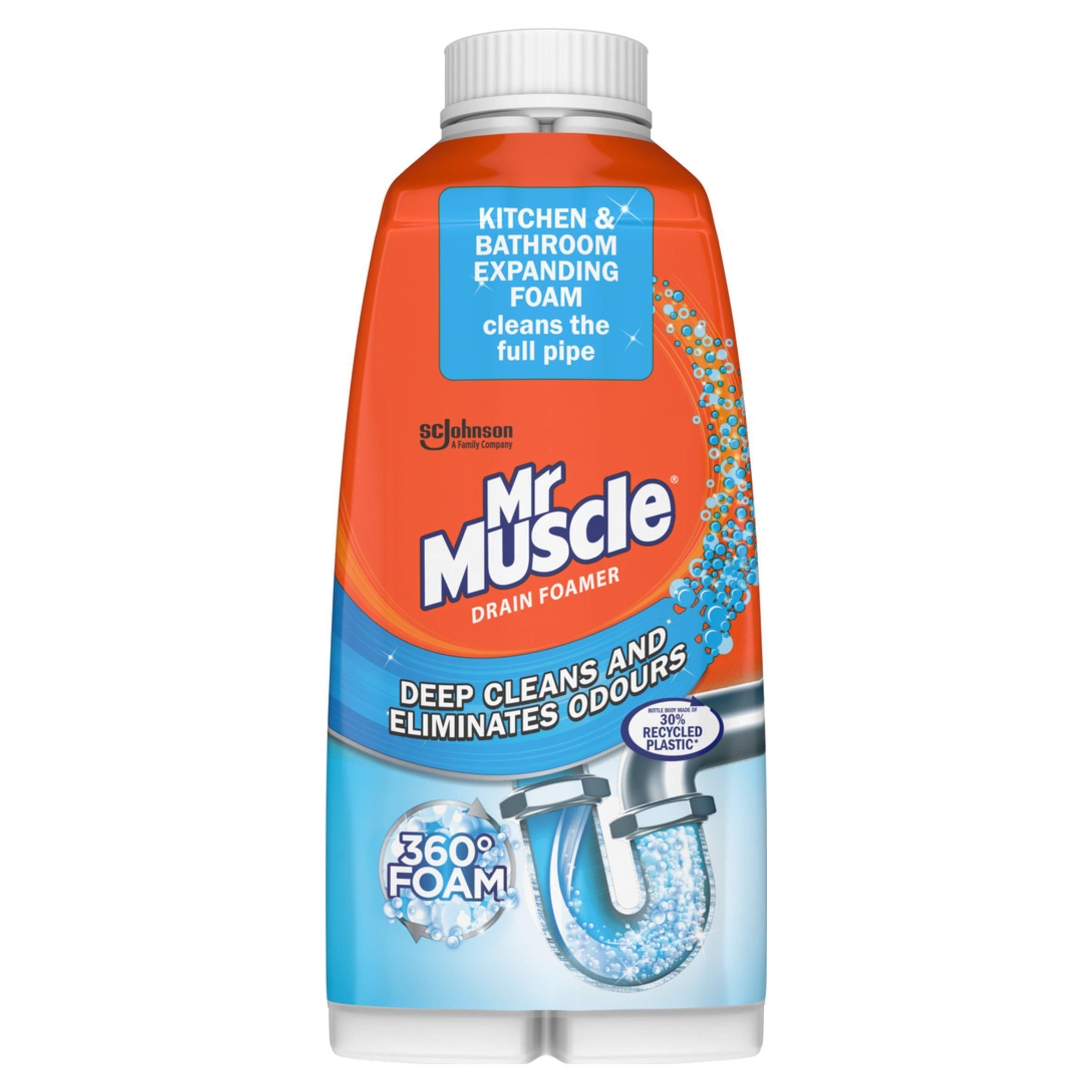 Mr Muscle Drain Deep Clean &amp; Lukt eliminerende skum 500ml