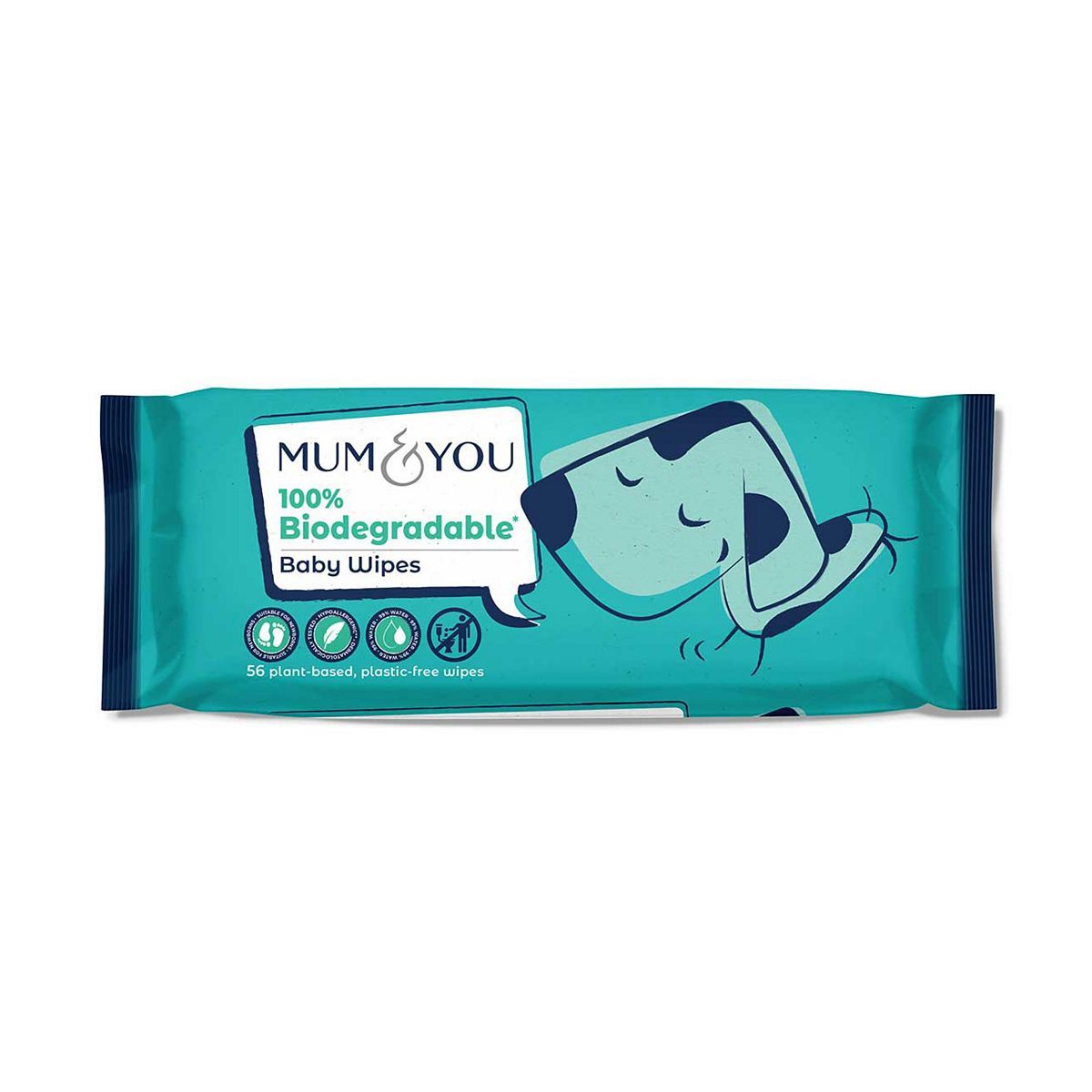 Mum &amp;amp; You 100% Biodegradable Plastic Free Wipes 56 Pack