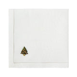 Embroidered fir tree Christmas napkin, 100% cotton 45cm, imported from the UK