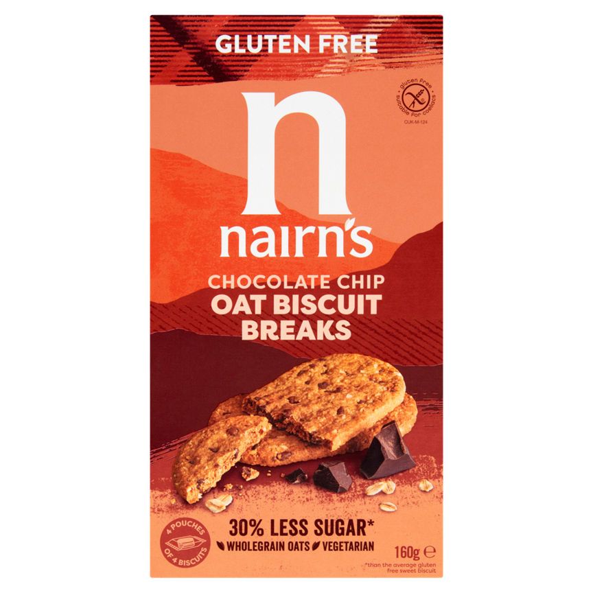 Nairns glutenfrie kjeks bryter sjokoladebiter