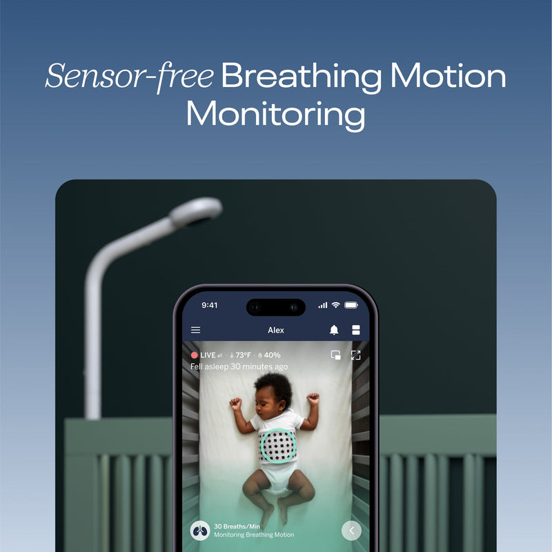 Nanit Pro baby monitor with floor stand, imported from the UK