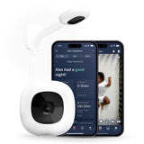 Nanit Pro baby monitor with wall mount in white - British product