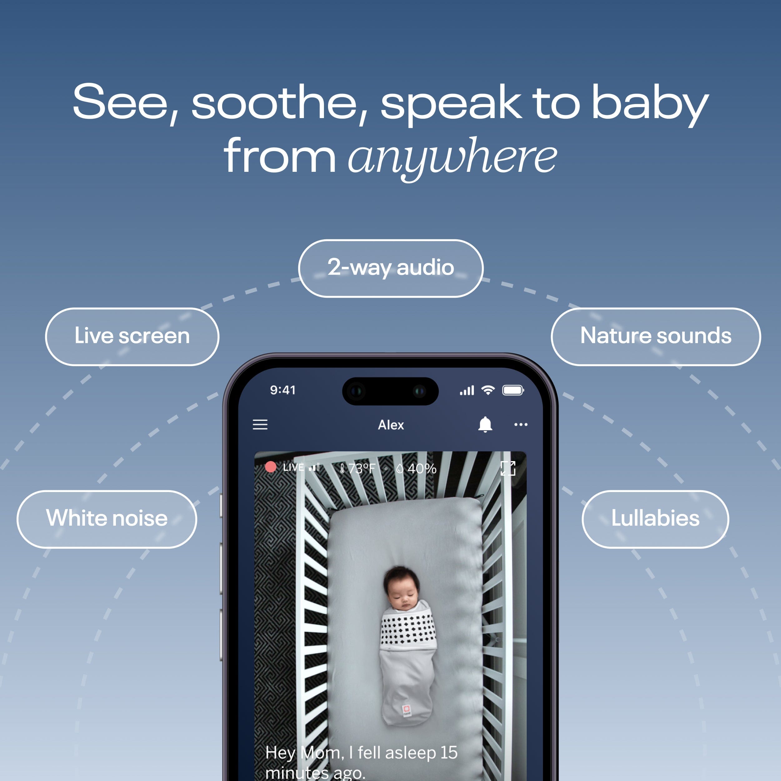 Nanit Pro baby monitor with wall mount in white - British product