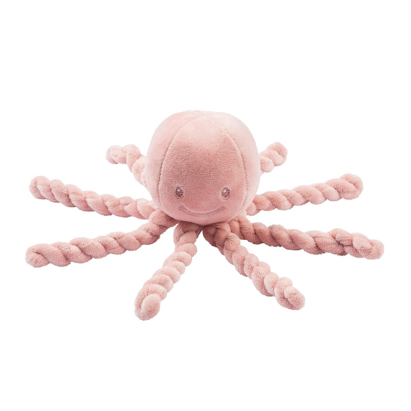 Nattou Piu Piu octopus soft toy pink, imported from the UK
