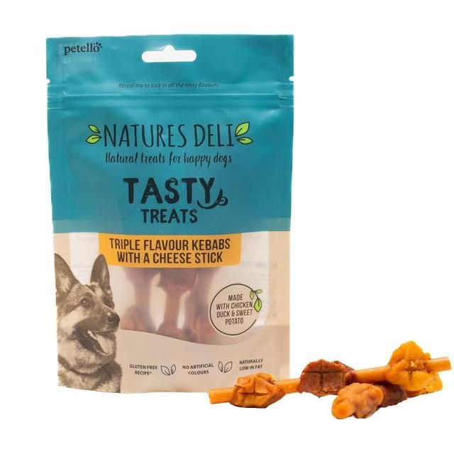 Natures Deli Triple Flavour Kebab Dog Treats   100g