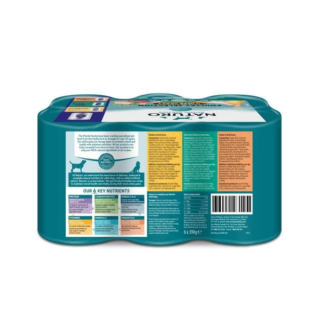 Naturo Adult Grain &amp;amp; Gluten Free Poultry Variety Dog Food   6 x 390g