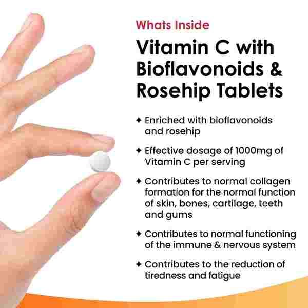 New Leaf Vitamin C Tablets 1000mg +Rosehip Bioflavonoids 120