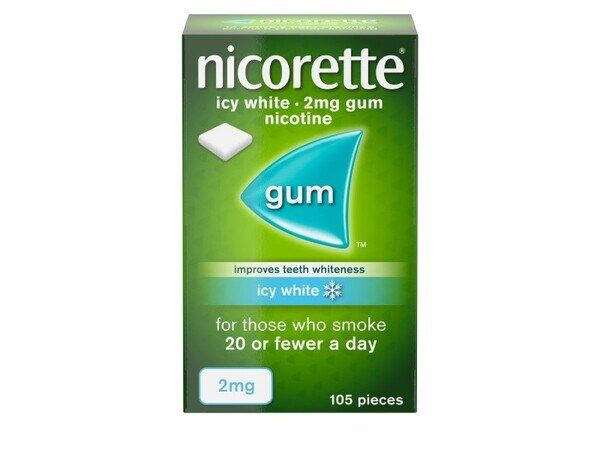 Nicorette&amp;reg; Icy White 2mg Nicotine Gum 105s (Stop Smoking)