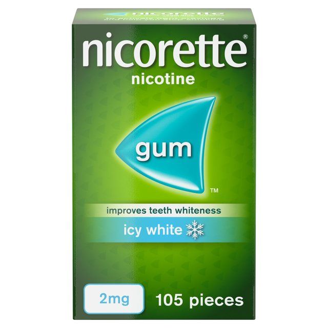Nicorette Icy White Gum 2 mg 105 Gums (Stop Smoking Aid)   105 per pack
