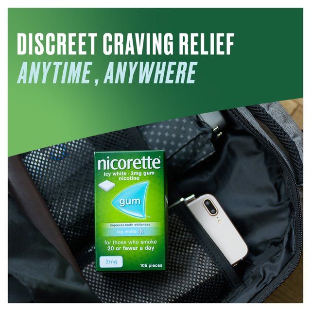 Nicorette Icy White Gum 2 mg 105 Gums (Stop Smoking Aid)   105 per pack