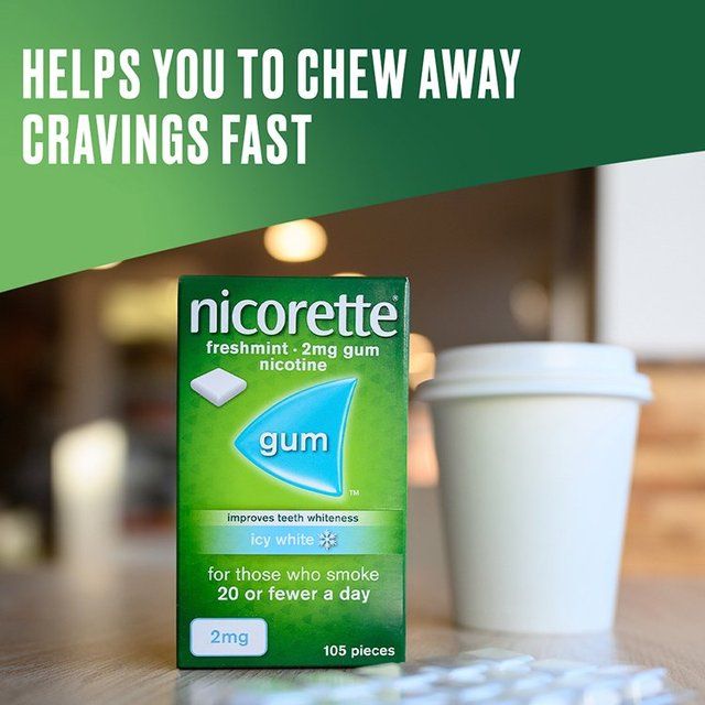 Nicorette Icy White Gum 2 mg 105 Gums (Stop Smoking Aid)   105 per pack