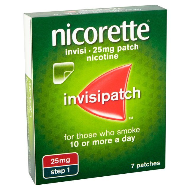 Nicorette Invisi Patch Step 1 25 mg 7 tapasz (Stop Smoking Aid) 7 csomagonként