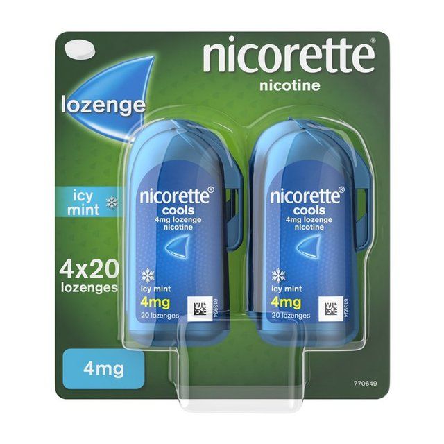 Nicorette Lozenges Mint 4mg Icy Cools   4 x 20 per pack