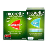 Nicorette Starter Bundle: Nicorette Invisi 25mg Patch 7s &amp;amp; Icy White 2mg Gum 105 Pieces