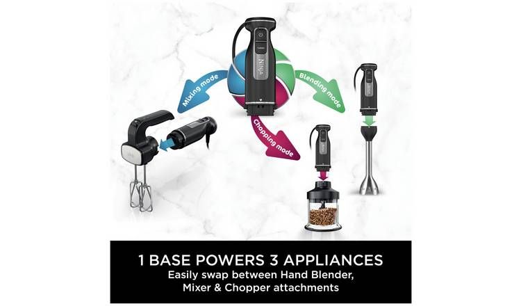 Ninja Foodi CI100UK 3-in-1 Hand Blender, Mixer &amp;amp; Chopper