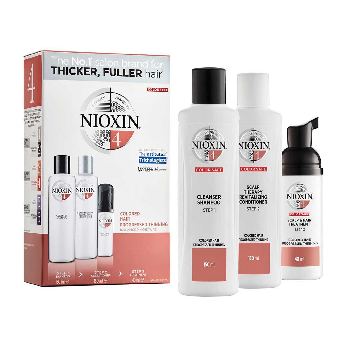 NIOXIN 3-delt System 4 prøvesett for farget hår med gradvis tynning