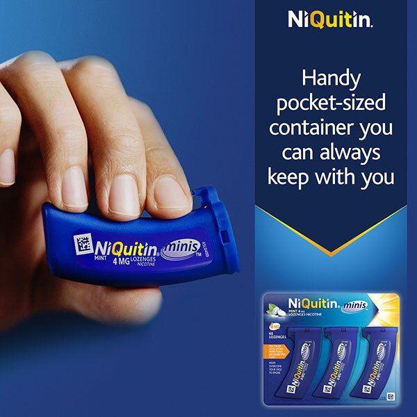NiQuitin Minis Mint 4mg, 100 Lozenges- Quit Smoking Aid