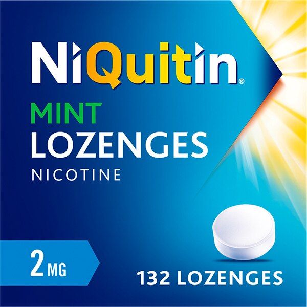 NiQuitin Mint 2mg Lozenges, 132 Lozenges- Quit Smoking Aid