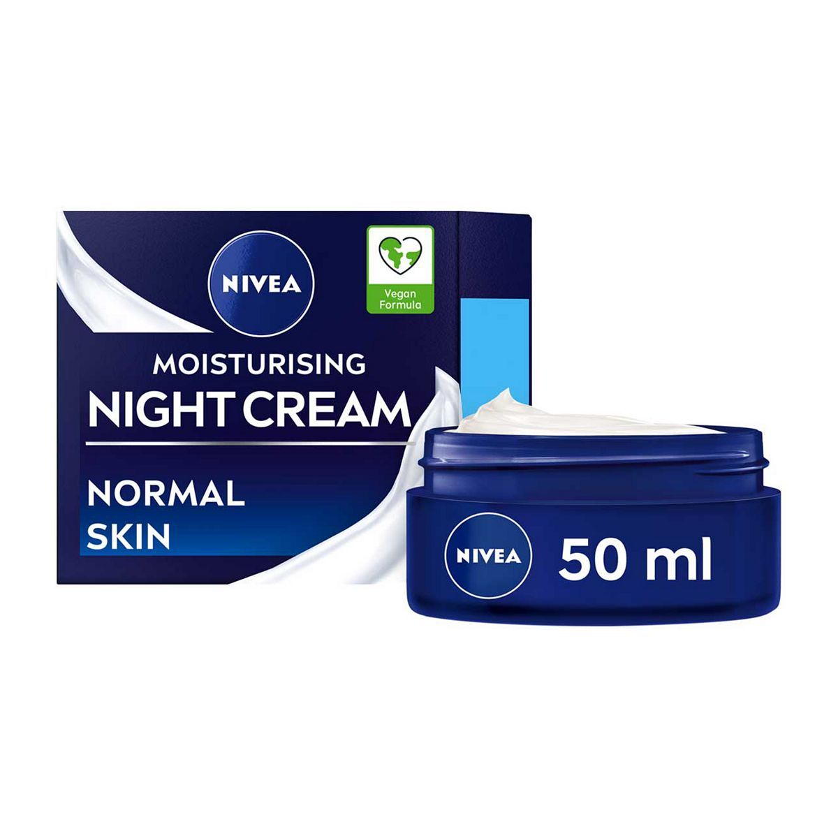 NIVEA 24H Moisture Moisturizing Night Cream med Vitamin E for normal hud 50ml