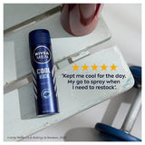 NIVEA MEN Anti-Perspirant Deodorant Spray, Cool Kick, 150ml