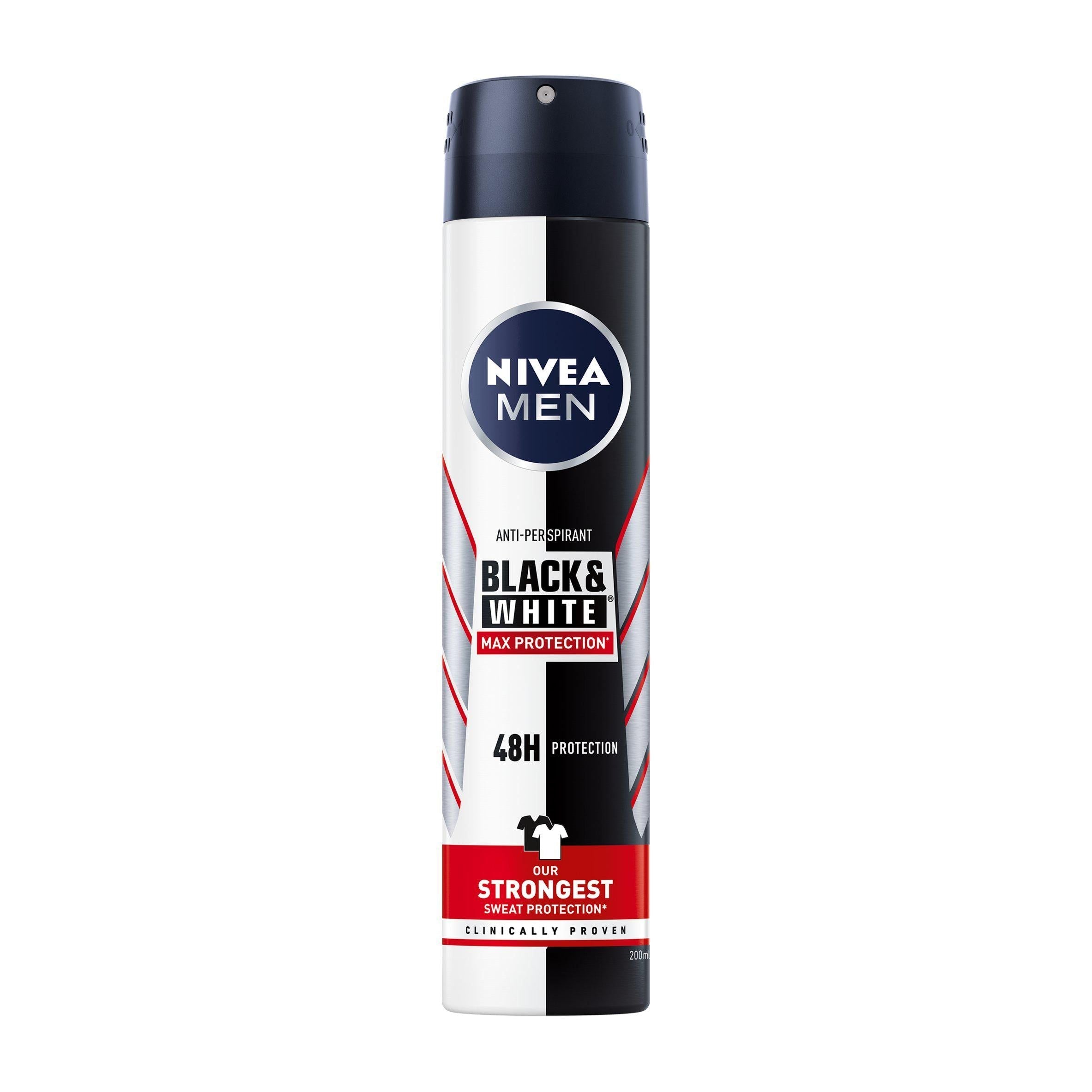 NIVEA मेन ब्लैक एंड व्हाइट मैक्स प्रोटेक्शन एंटी-पर्सपिरेंट डिओडोरेंट 200ml