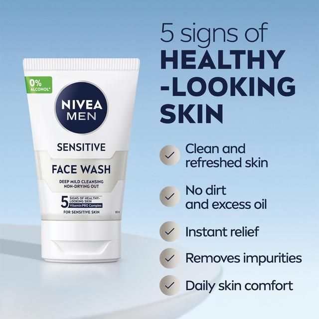 NIVEA MEN Sensitive Face Wash with 0% Alcohol    100ml