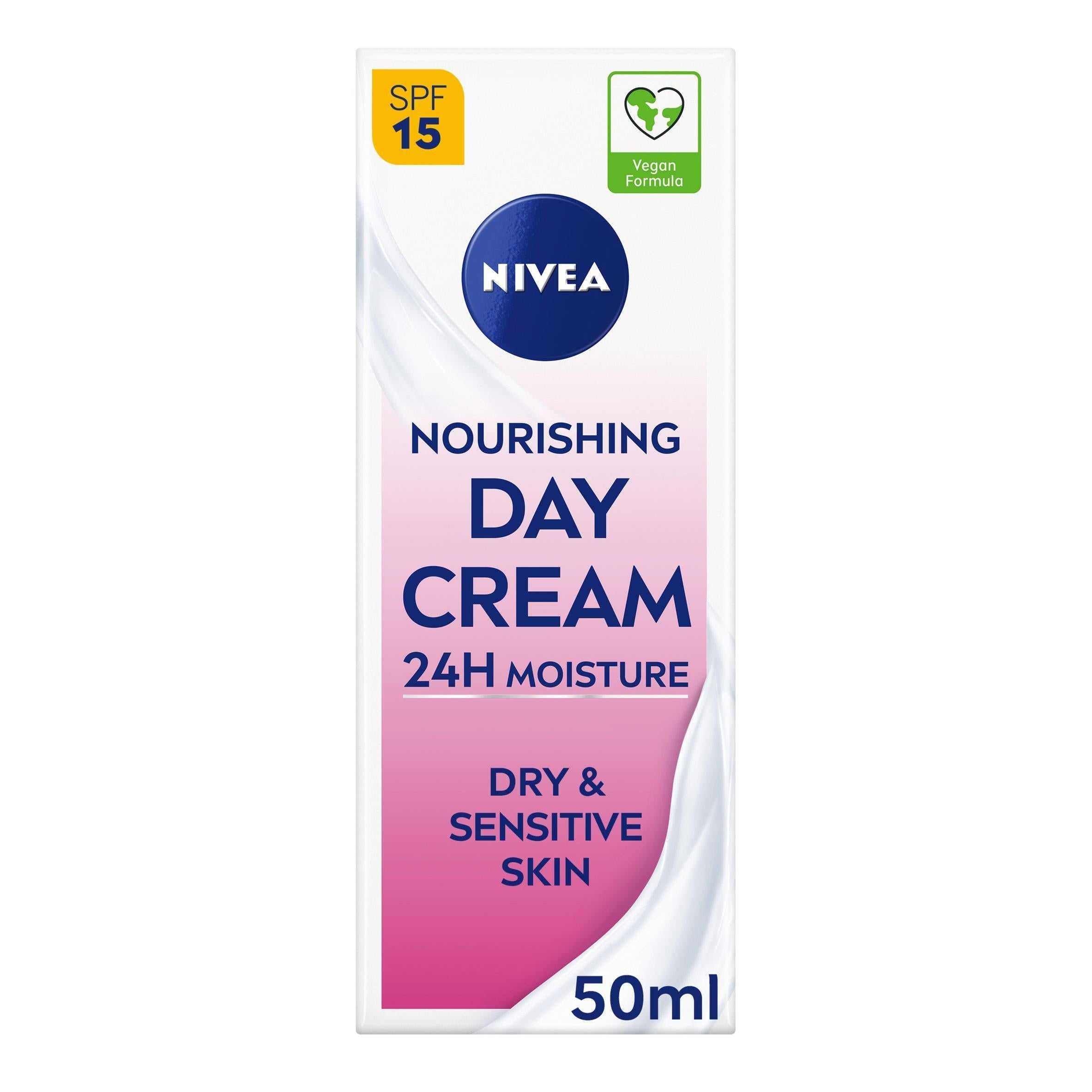 Nivea Nourishing Day Cream Moisturizer for Dry &amp; Sensitiv hud SPF15 50ml