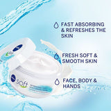 NIVEA Soft Moisturiser Cream for Face, Hands &amp;amp; Body, 200ml