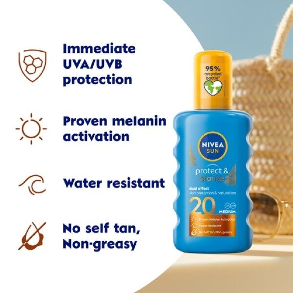 Nivea Sun Protect &amp;amp; Bronze Tan Activating Spray SPF20 200ml