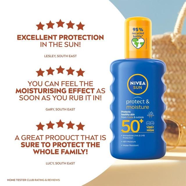 NIVEA SUN Protect &amp;amp; Moisture SPF 50+ Sun Lotion Spray    200ml