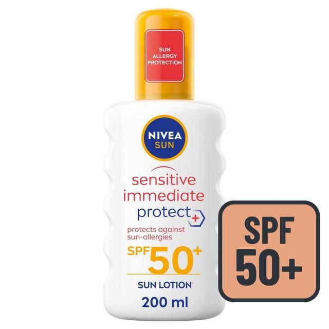 NIVEA SUN Sensitive SPF 50+ Allergy Protect Sun Lotion Spray   200ml