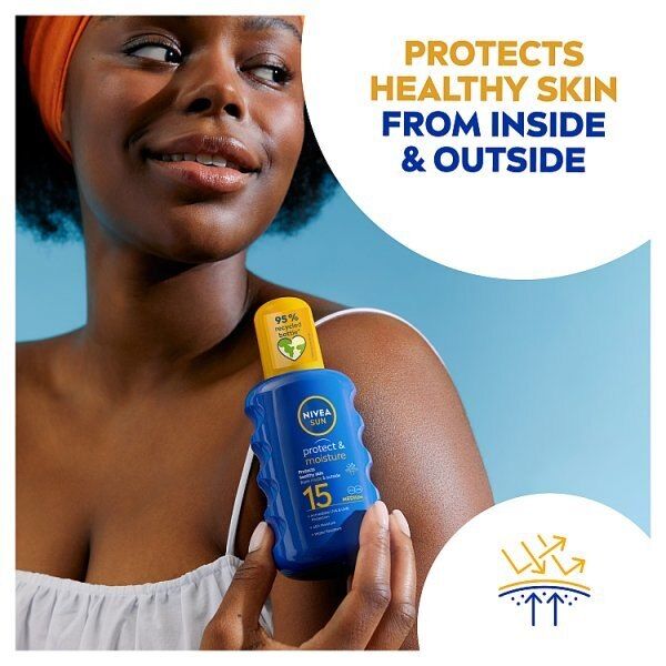 NIVEA SUN Suncream Spray Protect &amp;amp; Moisture SPF15 200ml