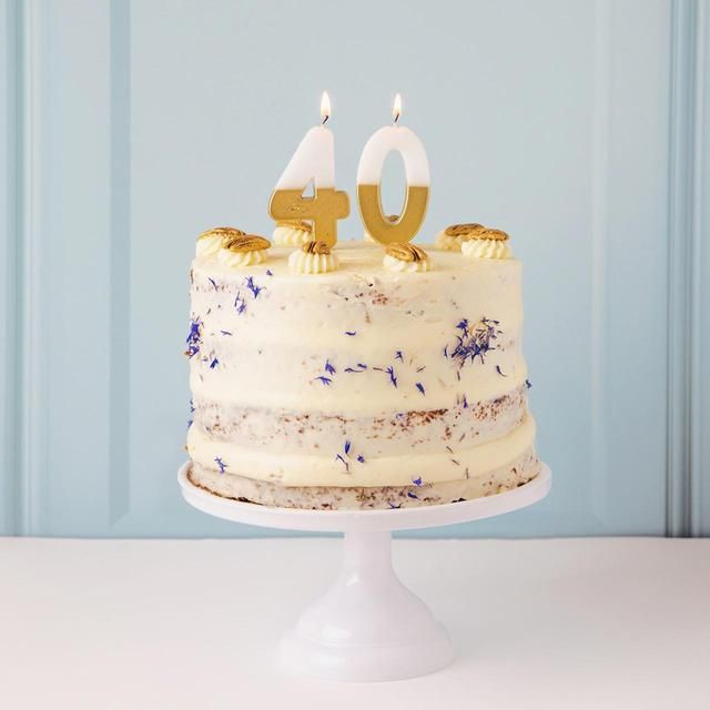 Number 0 Gold Candle 10th Birthday