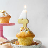 Number 4 Gold Candle 4th Birthday