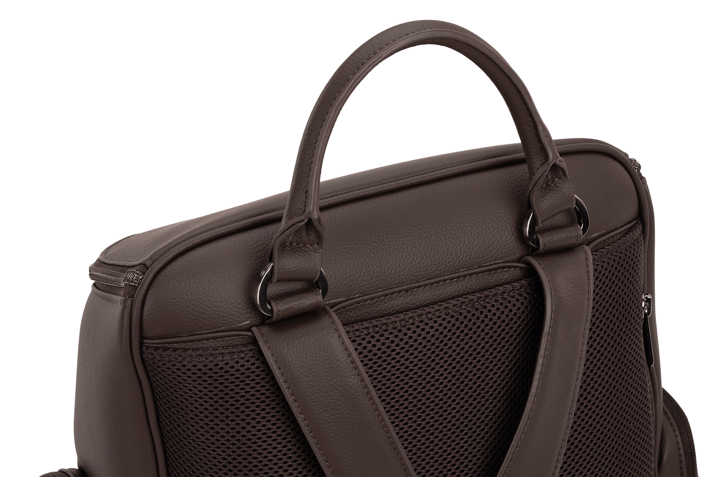 Nuna Essential Bag cocoa leatherette diaper backpack, imported from the UK
