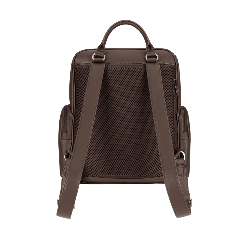 Nuna Essential Bag cocoa leatherette diaper backpack, imported from the UK