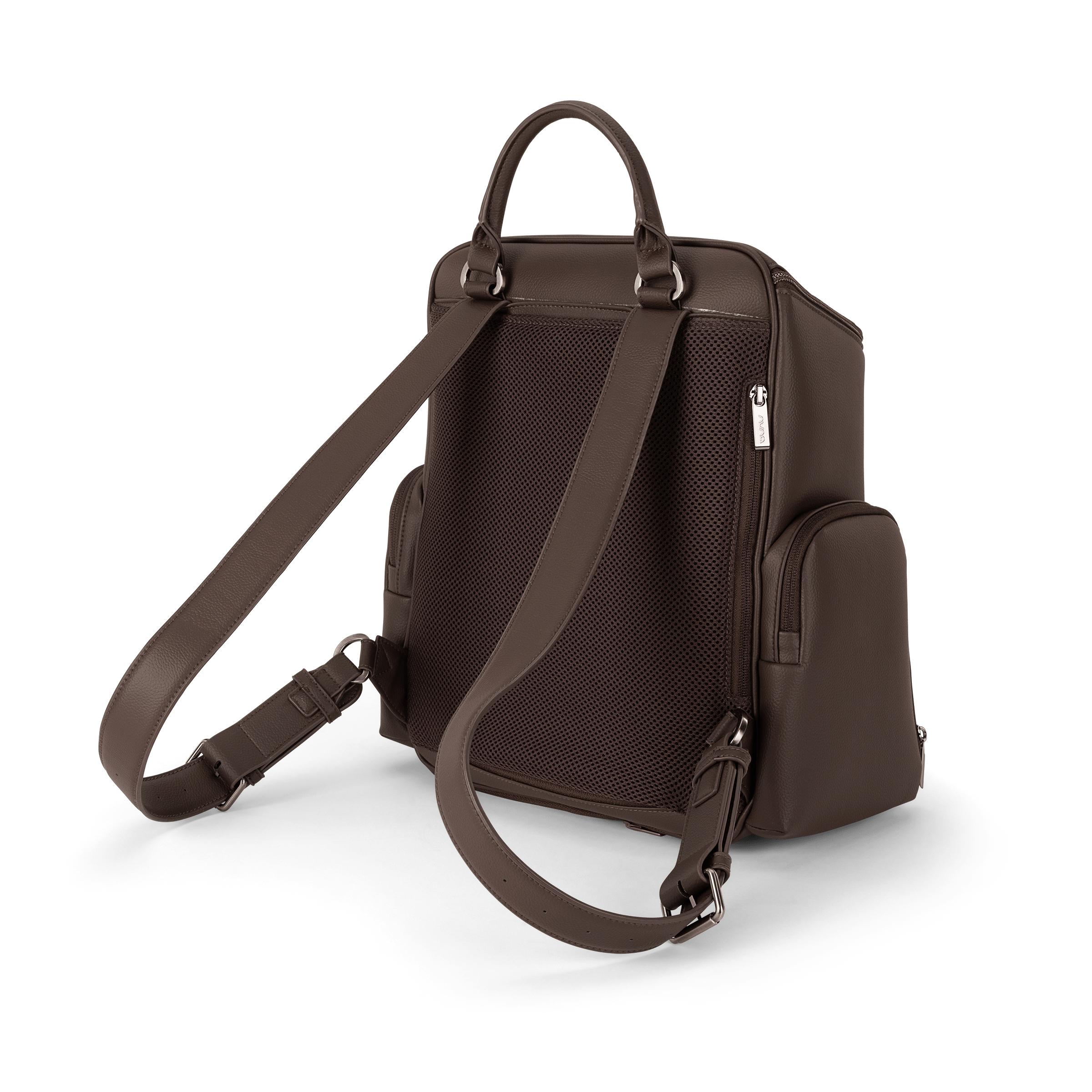 Nuna Essential Bag cocoa leatherette diaper backpack, imported from the UK