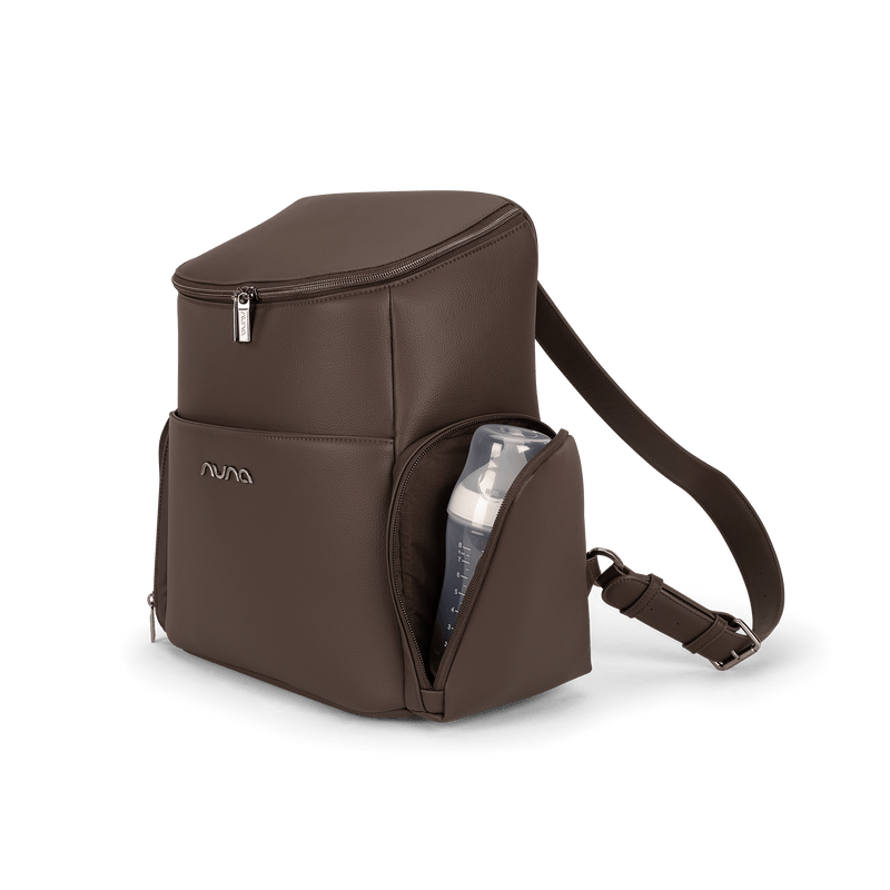 Nuna Essential Bag cocoa leatherette diaper backpack, imported from the UK