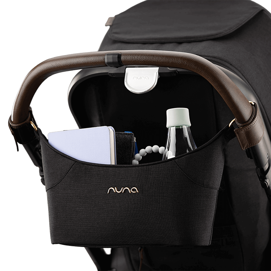 Nuna stroller organiser Caviar with pouch (British brand)