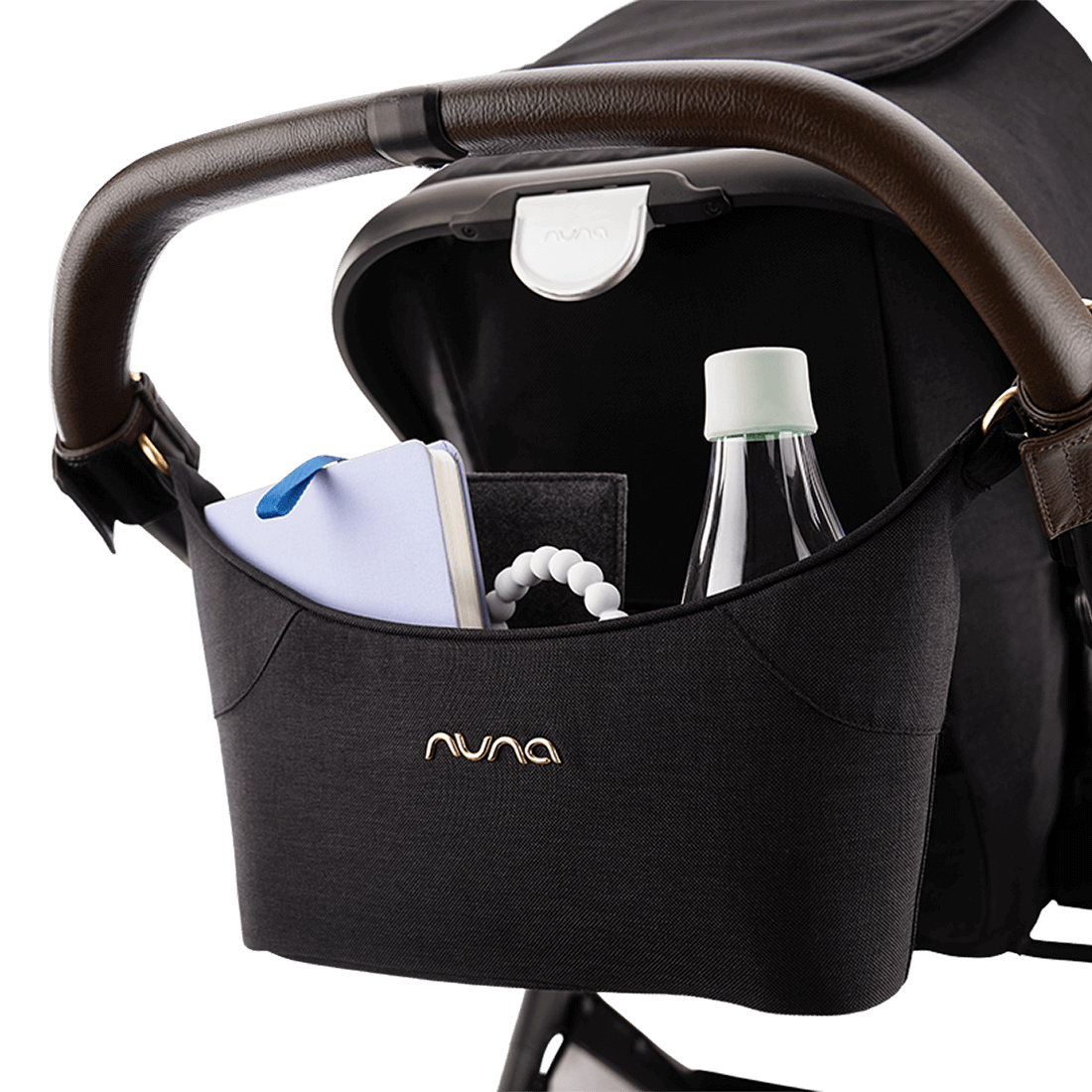 Nuna stroller organiser Caviar with pouch (British brand)