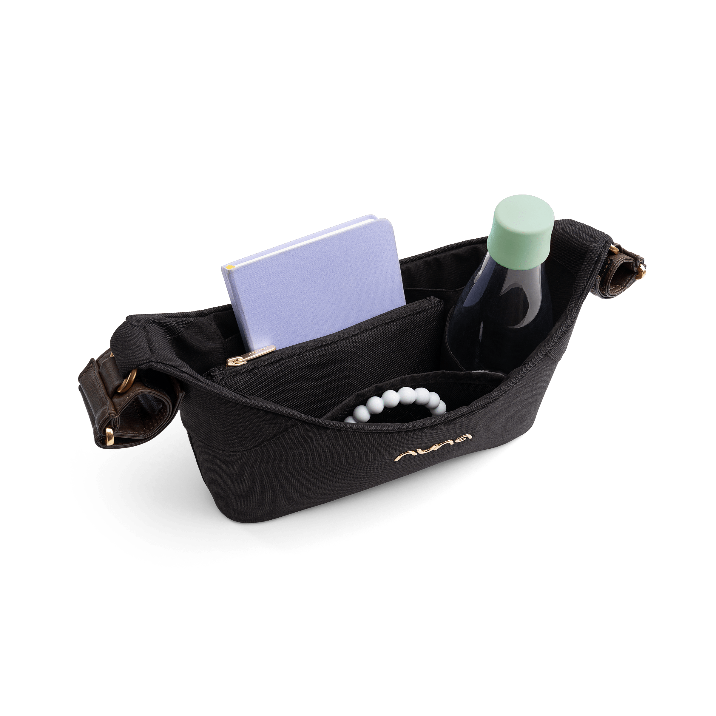 Nuna stroller organiser Caviar with pouch (British brand)