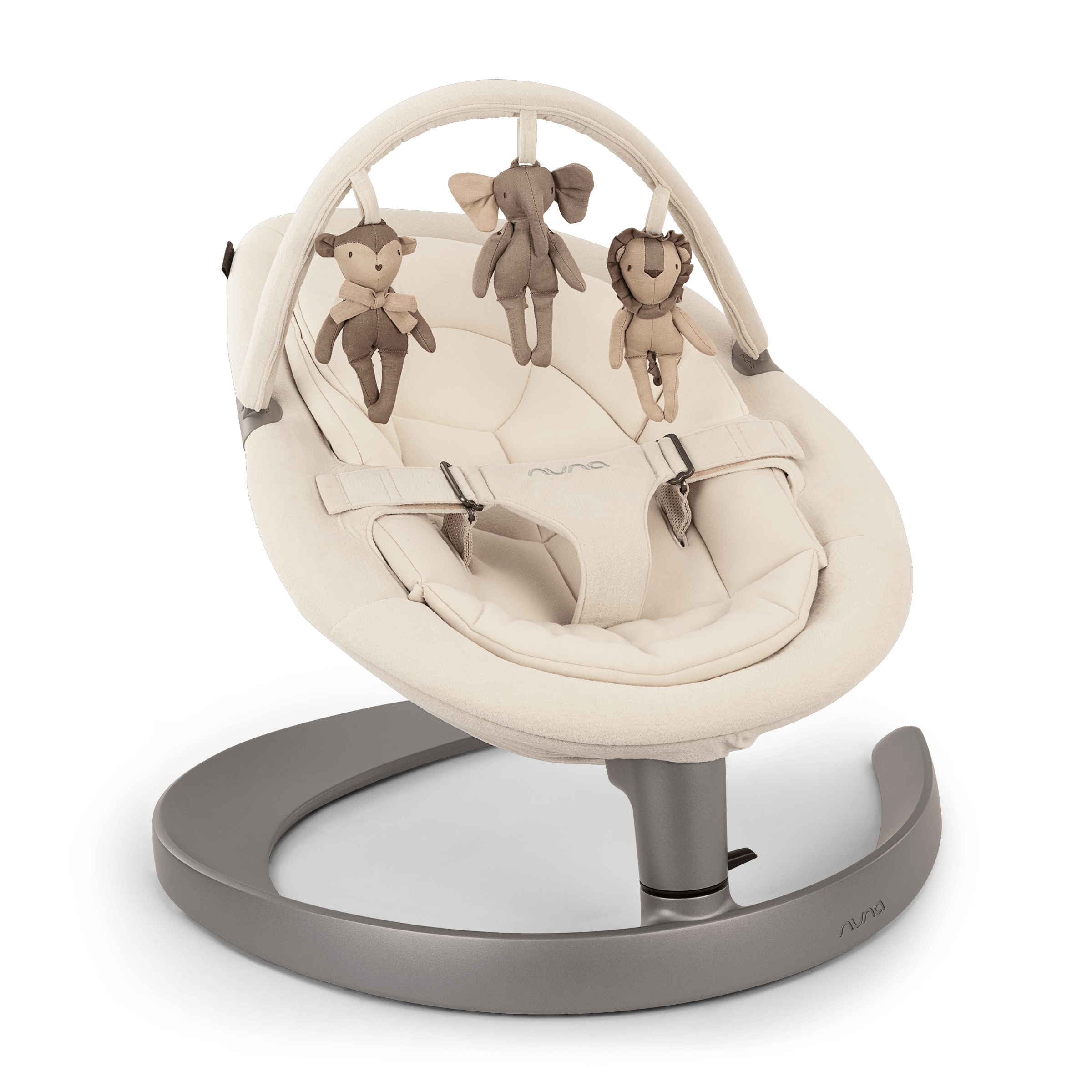 Nuna LEAF Grow bouncer seat in Cloud with toy bar - British product