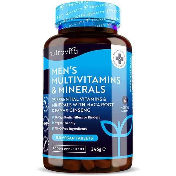 Nutravita Men's Multivitamins &amp;amp; Minerals - 180 Vegan Tablets