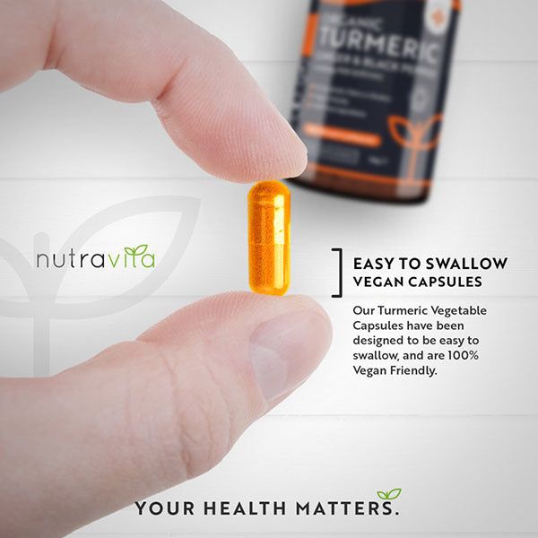 Nutravita Organic Turmeric, Black Pepper &amp;amp; Ginger - 180 Caps