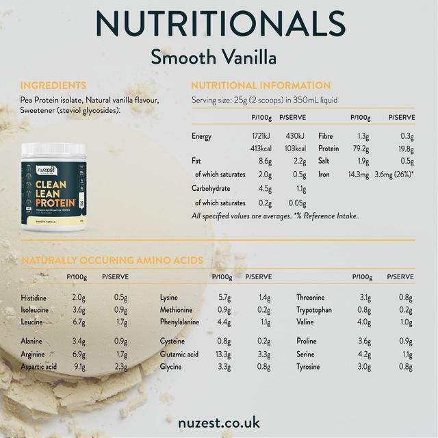 Nuzest Smooth Vanilla Clean Lean Protein Powder    500g