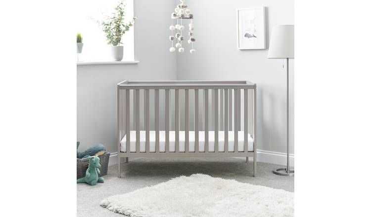 Obaby Bantam Space Saver barneseng og fibermadrass - varmgrå
